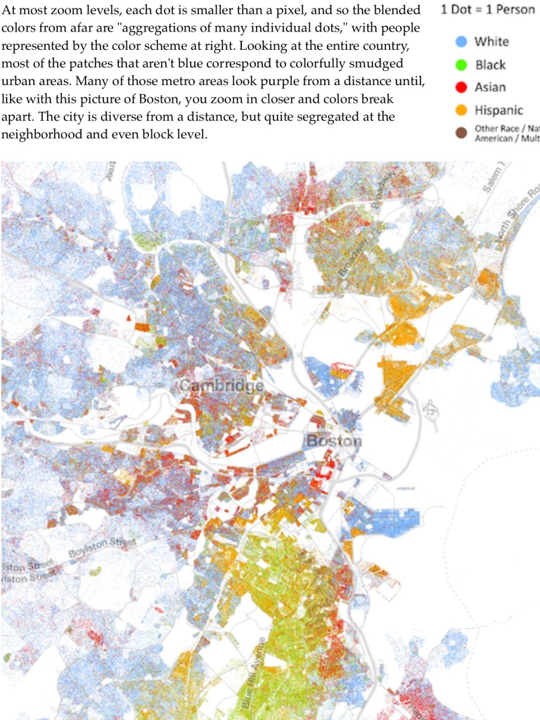 Racial Dot Map created by demographic researcher Dustin Cable, which can be found at www.theatlanticcities.com 
