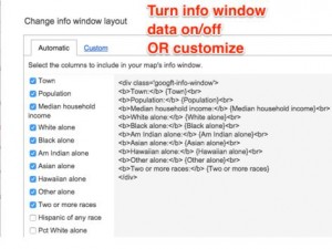 google fusion info window