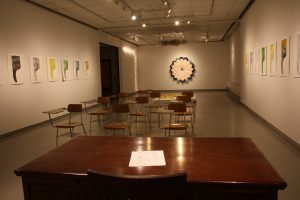 COURTESY OF Erin Gannon ’19 Jade Hoyer’s exhibit “study” is on display in the Widener Gallery at Austin Arts Center through Dec. 9.  