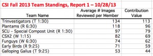 CSI Fall 2013 Team Standings 131028