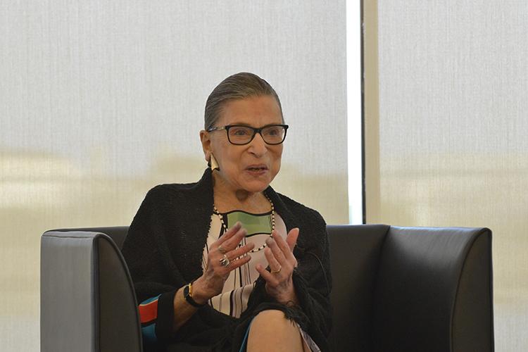 Justice Ginsburg speaking at Jones Day in Washington D.C. this past July. The photos of this discussion come from Duke Law's summary of the event which can be accessed by clicking the photo above. 