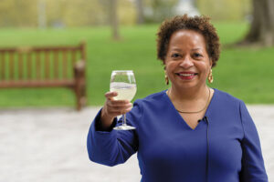 3.President Joanne Berger-Sweeney offers a lemonade toast to the class.