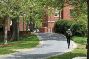 student on campus