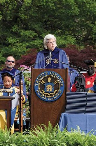 Cornie Thornburgh at commencement