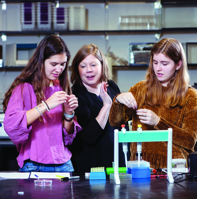 professor Bush with students