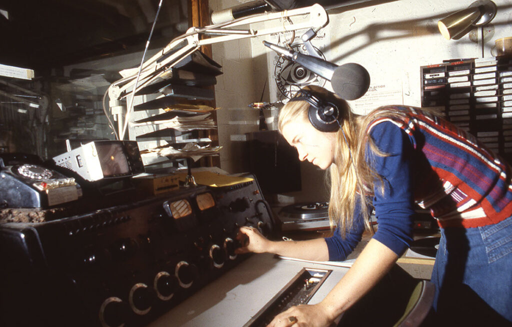 student in the radio station